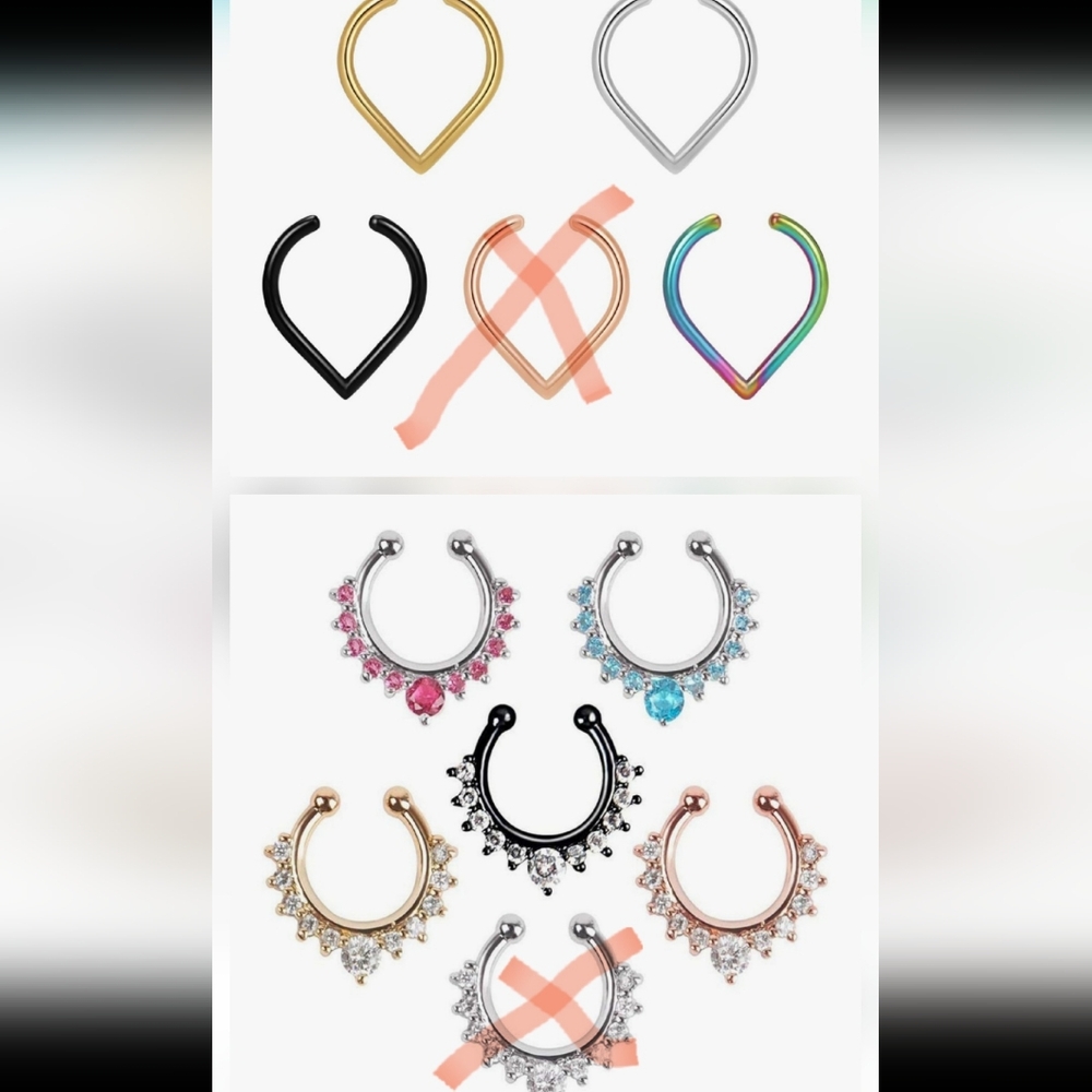 9 Faux Septum Rings - Brand New - Picture 5 of 9